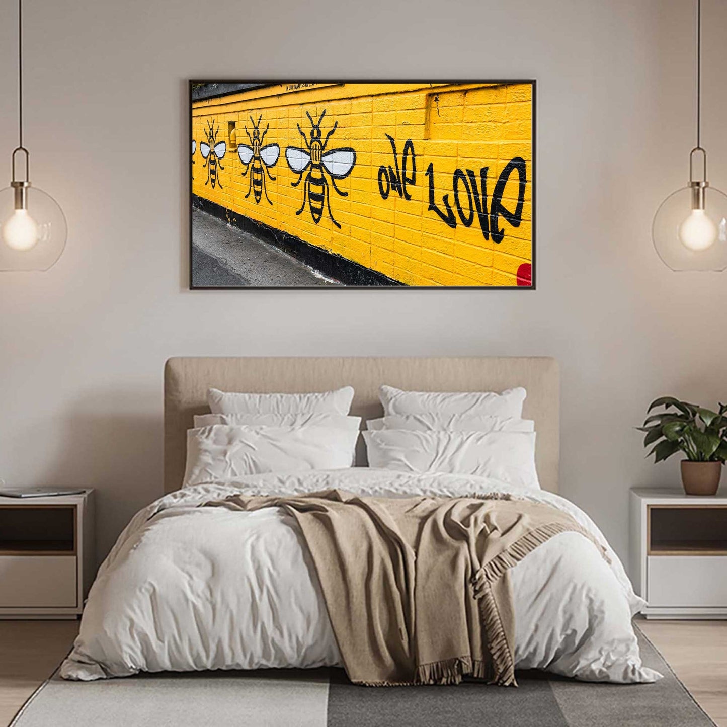 One love with Manchester bees, Manchester Street Photography, Fine Art Photo, Wall Art, Graffiti Art, Manchester Bee's A4, A3, A2