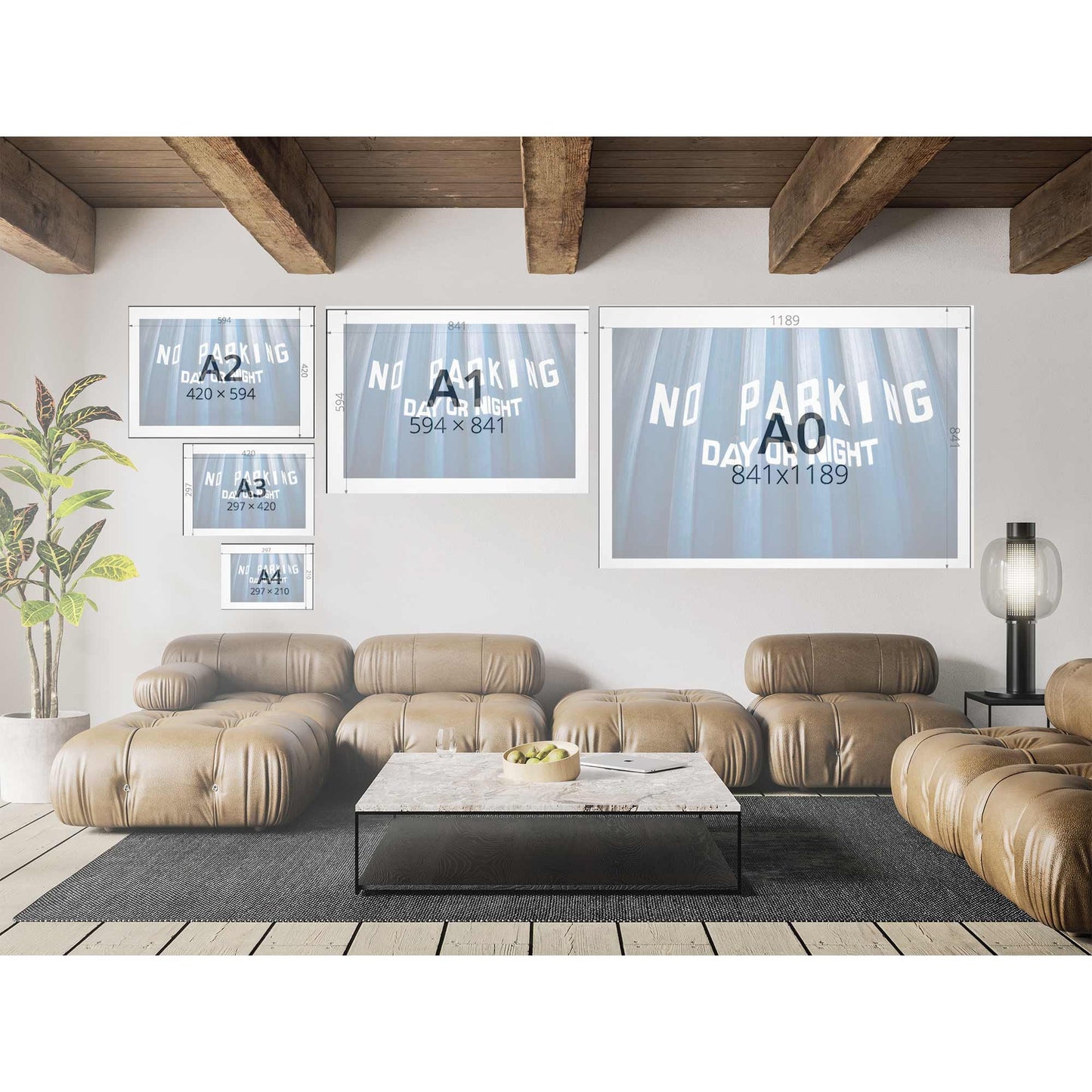 Typography Street Sign Blue Garage Door Digital Photography Fine Art Print A4, A3, A2