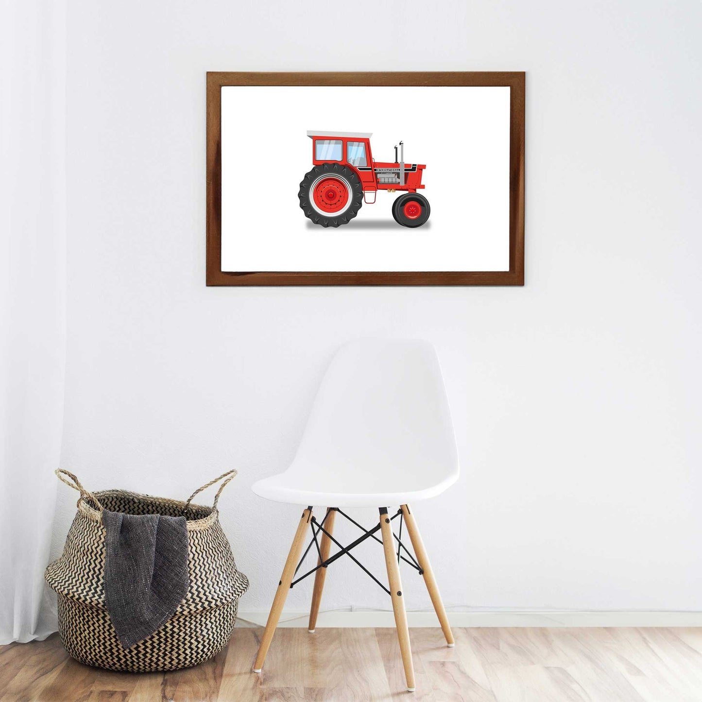 Vintage Red Tractor Illustration, International Harvester Tractor Digital Art Print, Farming poster, perfect for the farm or home