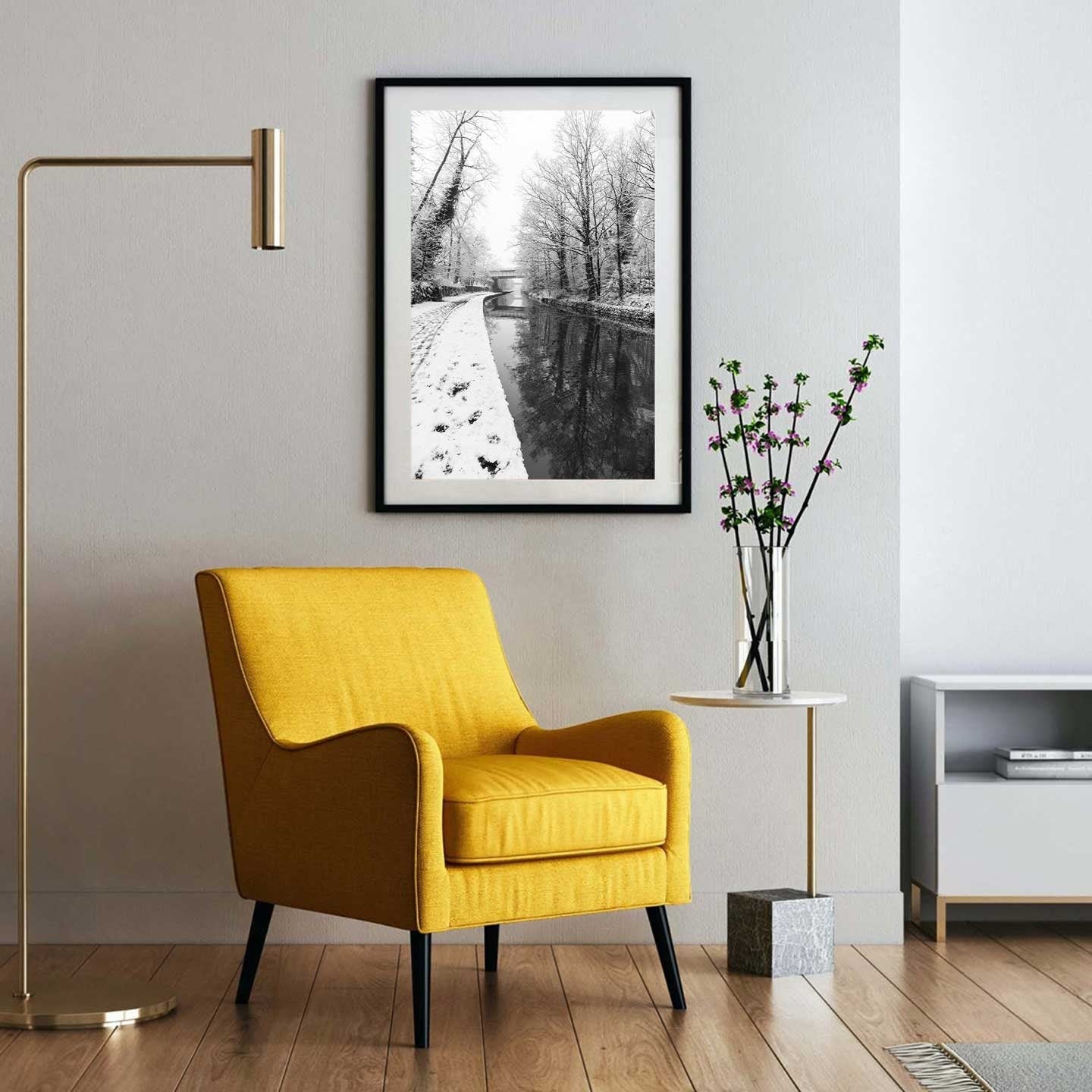 Winter Themed Beautiful Landscape Photography Print, Black and White Winter Photographic Fine Art, Wall Art Print A4, A3, A2