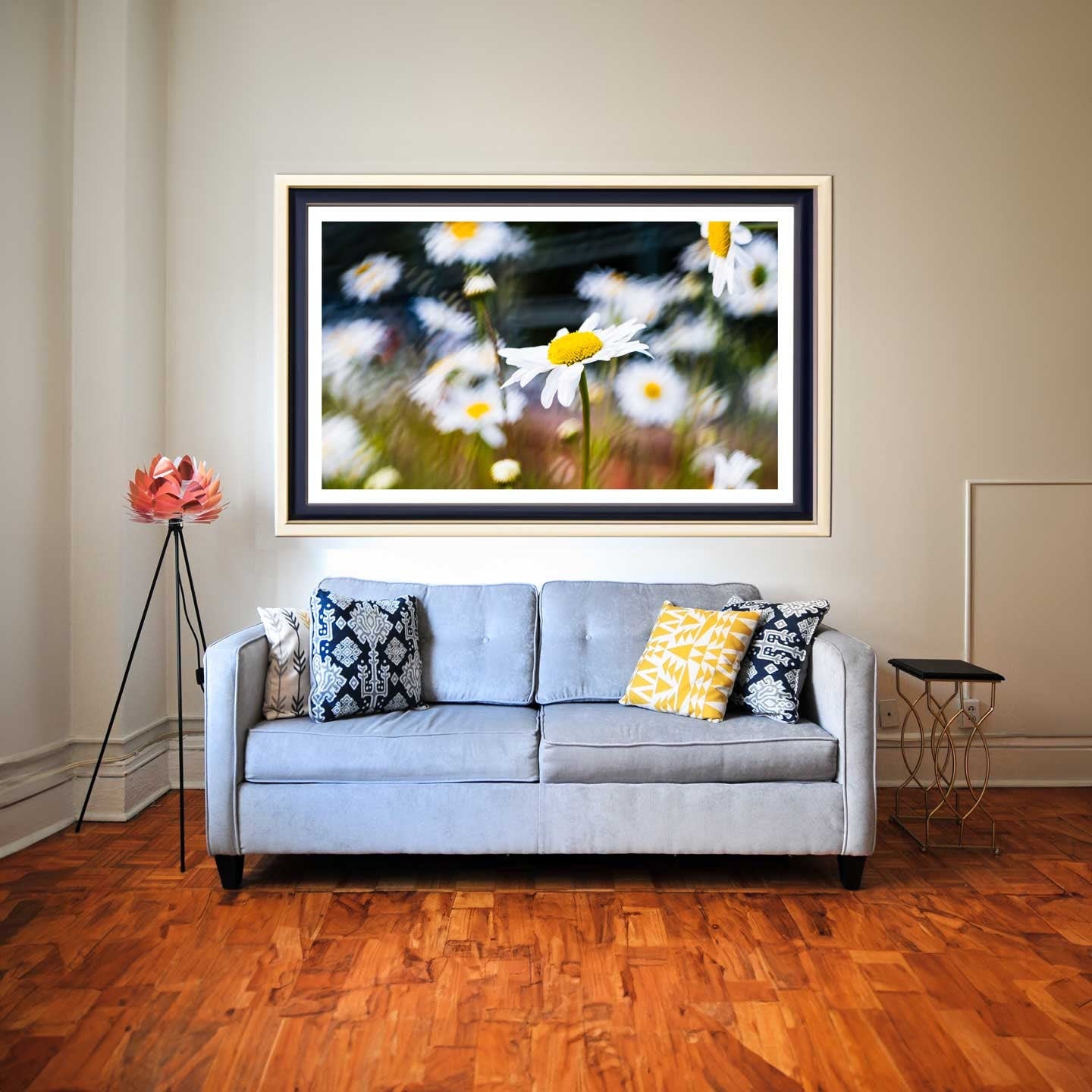 Abstract Yellow Daisy Flower Fine Art, Floral Printable Poster, Modern Wall Art, Flowers Print A4, A3, A2