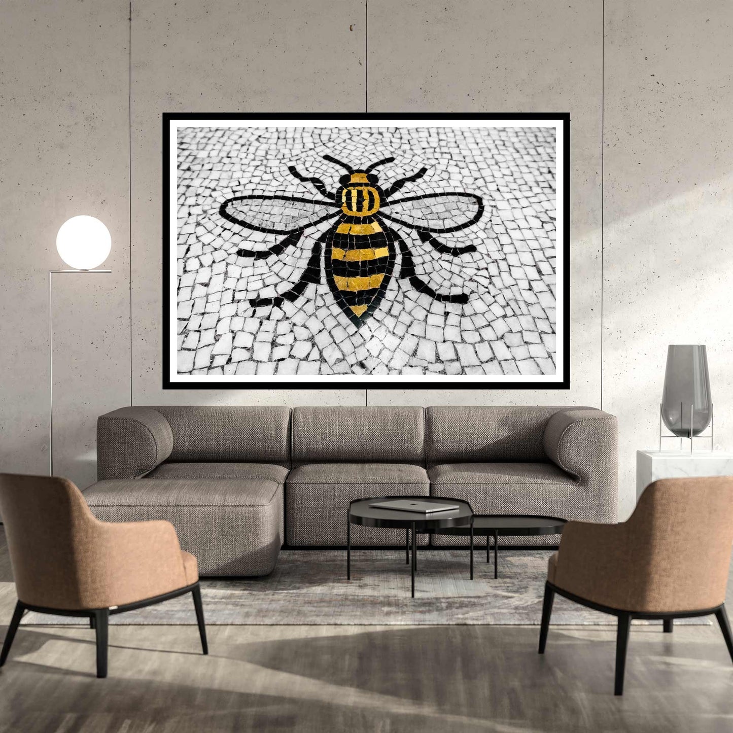 Manchester Worker Bee Mosaic Mancunian Fine Art Print, Manchester Town Hall Iconic Symbol, A4, A3, A2