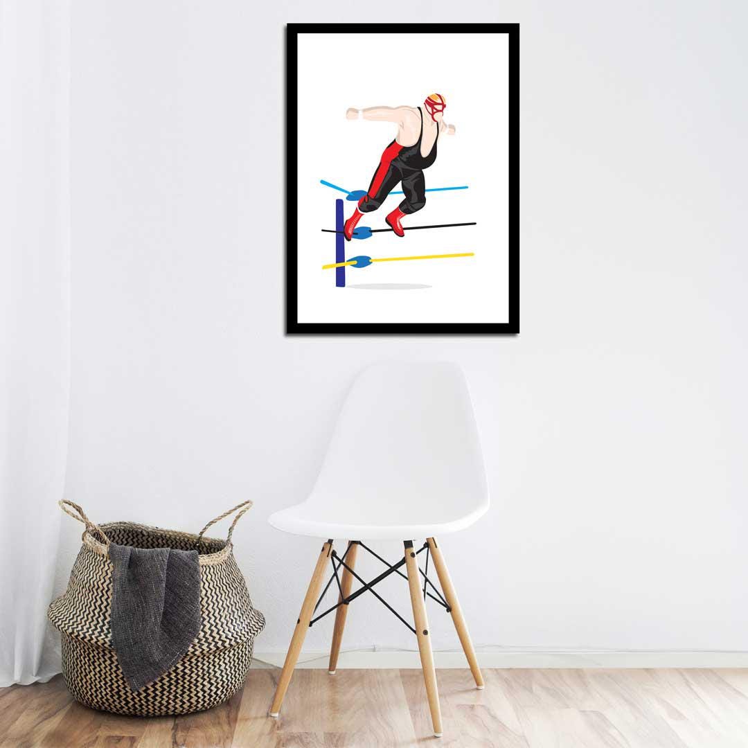 Big Van Vader Minimal Wrestling Illustration, Fun Pop Culture Wall Art Print