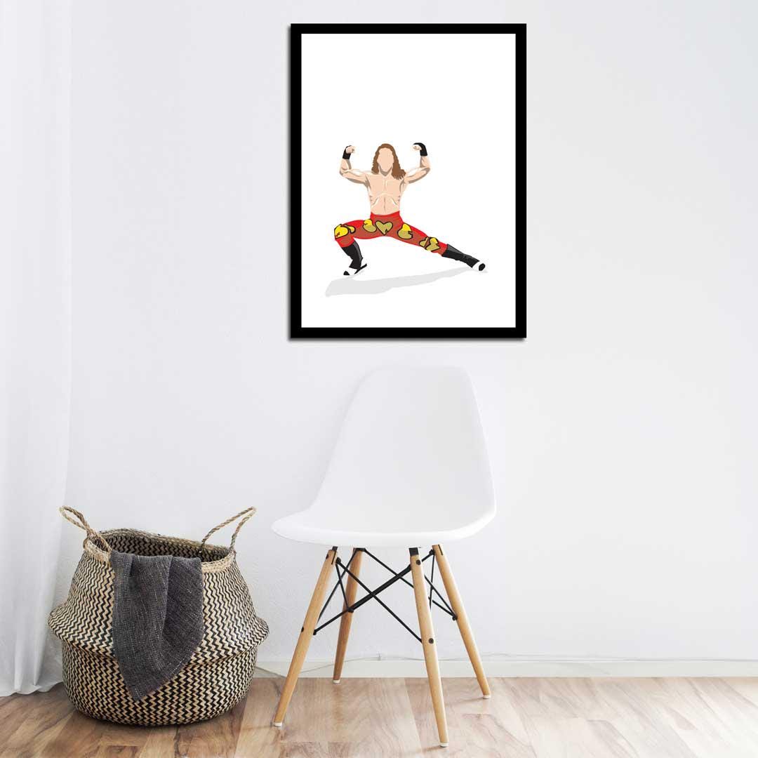 Shawn Michaels Minimal Wrestling Illustration, Wall Art Print