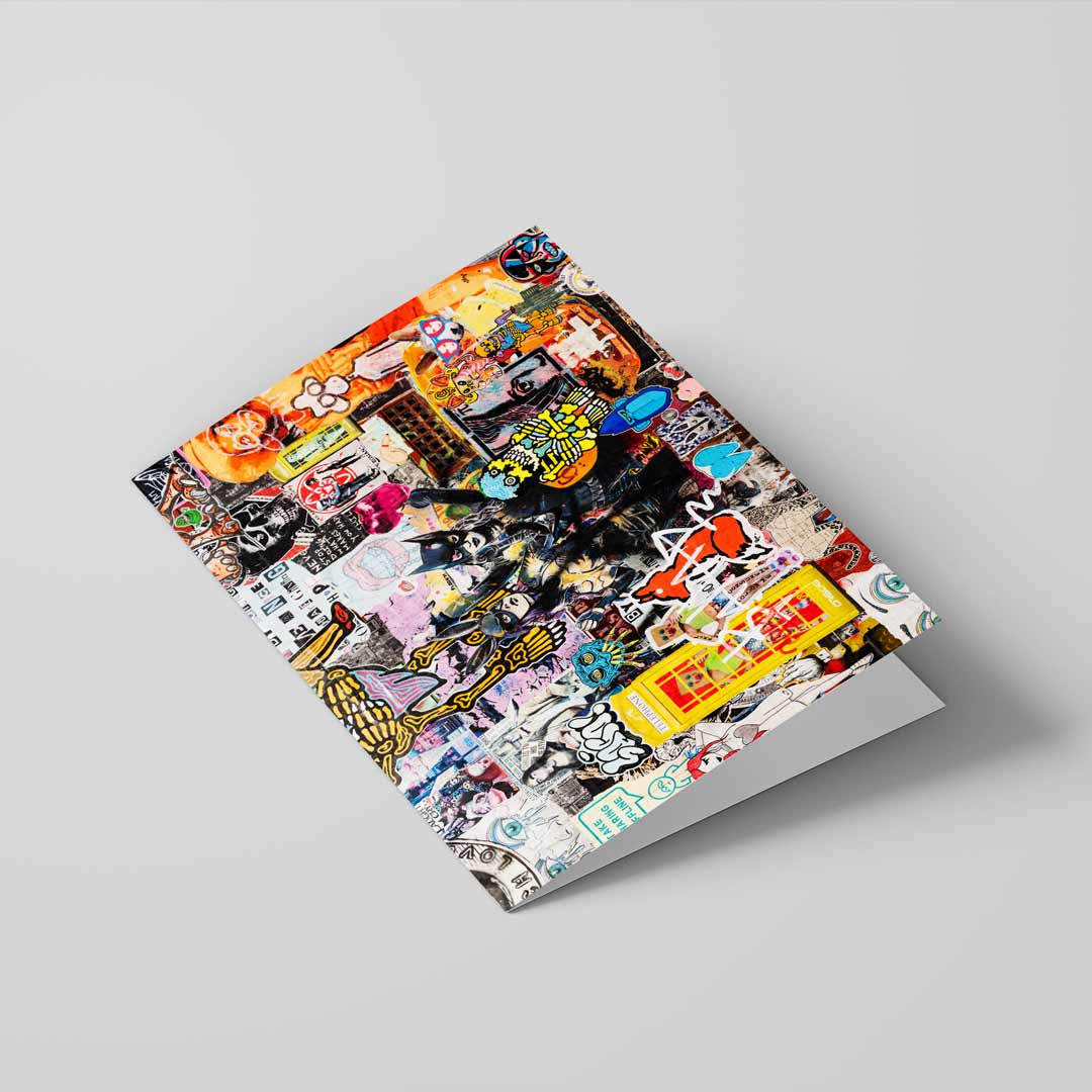 Colourful Creative Greetings Card A5 to fit A5 Picture Frame, Street Photography, Wall Art, Graffiti photo, Manchester print