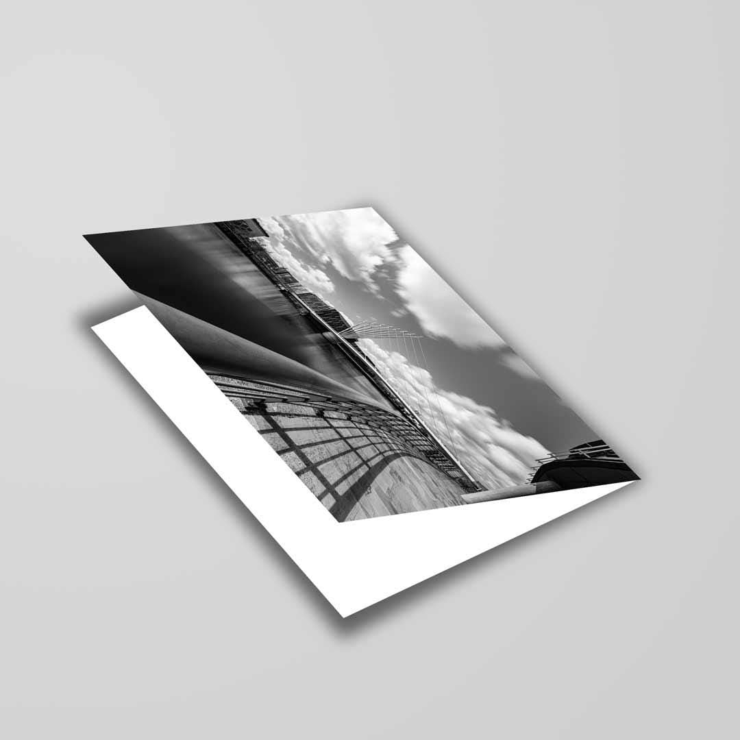 Black and White Greetings Card A5 to fit A5 Picture Frame, Street Photography, Wall Art, Media City, Salford Quays Manchester
