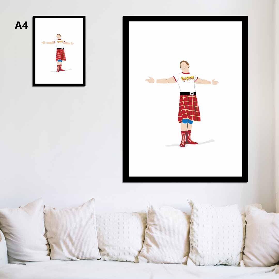 Minimal Wrestling Illustration, Wrestling Art, Wrestling Poster, Fun Pop Culture Wall Art Print