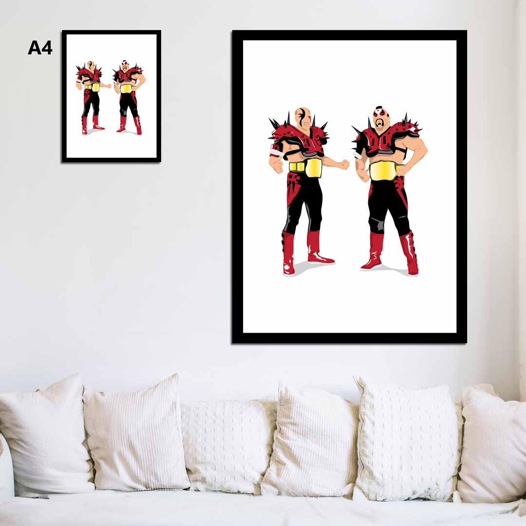 Minimal Wrestling Illustration, Wrestling Art, Wrestling Poster, Fun Pop Culture Wall Art Print