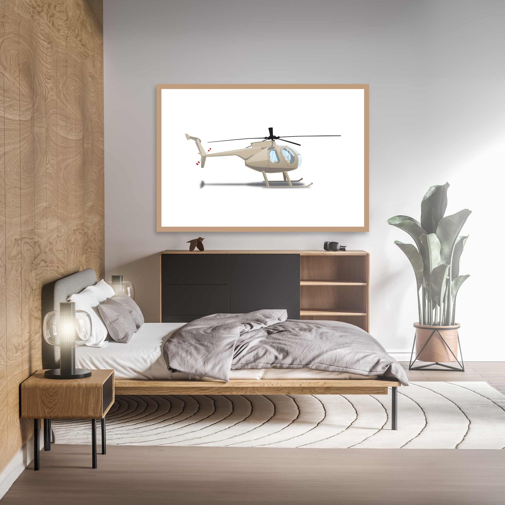 A-Team-Hughes-369D-Helicopter-BrownWoodenRoom