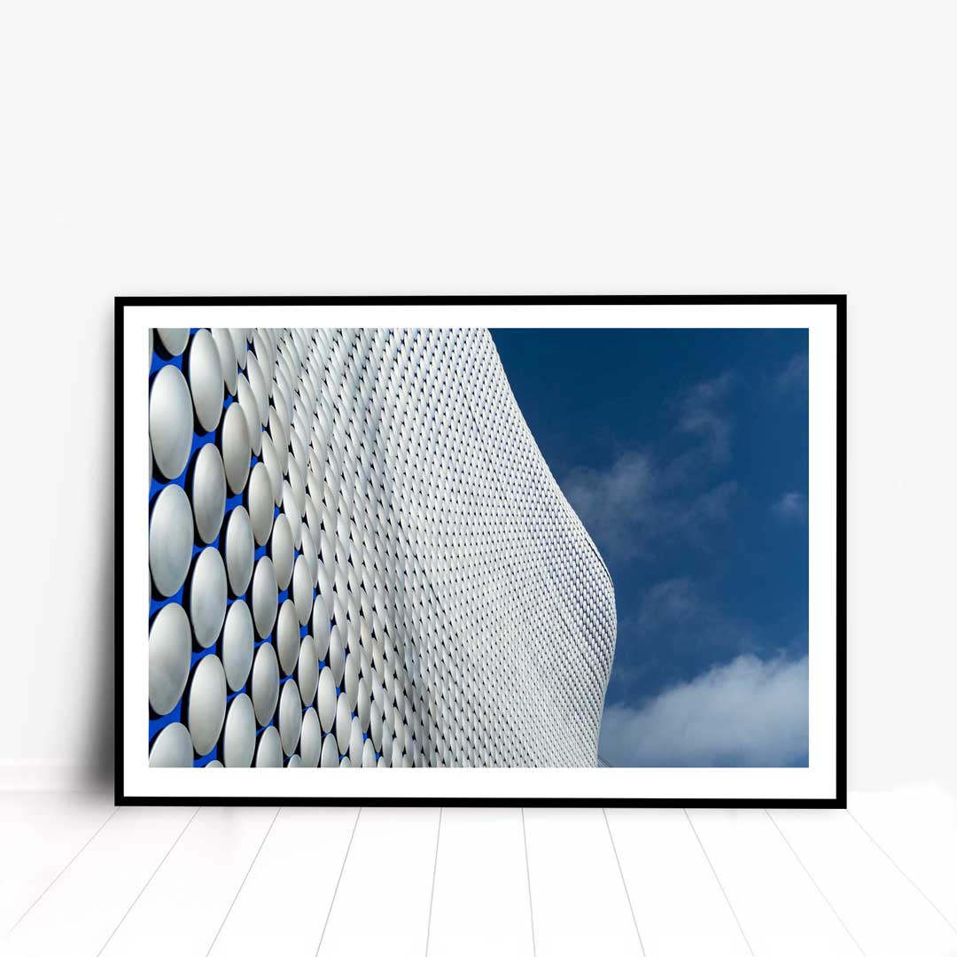 A Modern Building Photography Wall Art of the Bull Ring Building in Birmingham.