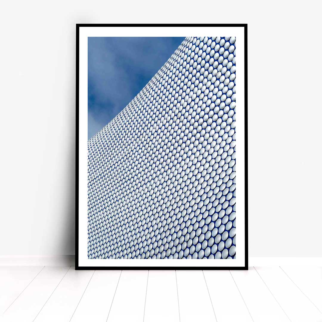 A Modern Building Photography Wall Art of the Bull Ring Building in Birmingham.