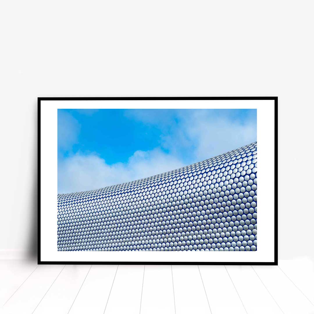 A Modern Building Photography Wall Art of the Bull Ring Building in Birmingham.