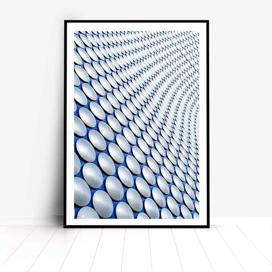 A Modern Building Photography Wall Art of the Bull Ring Building in Birmingham.