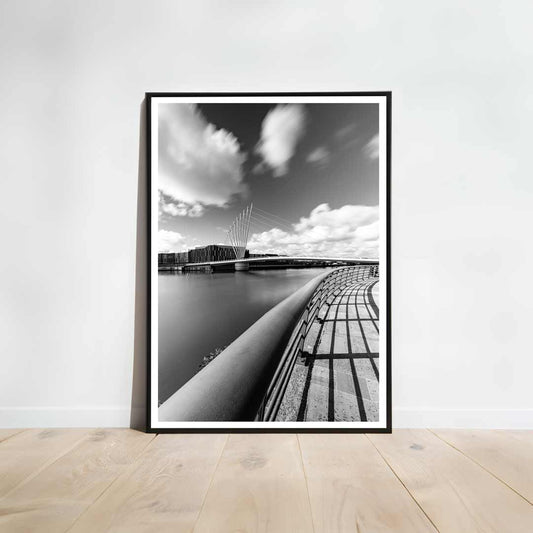 The Quays Salford Quays Manchester, Media City Black and White Photographic Print.