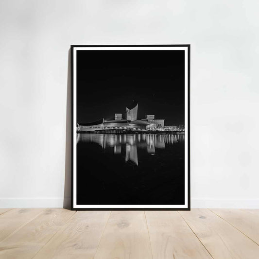 War Museum Salford Quays Manchester, Media City, printed in Black and White.