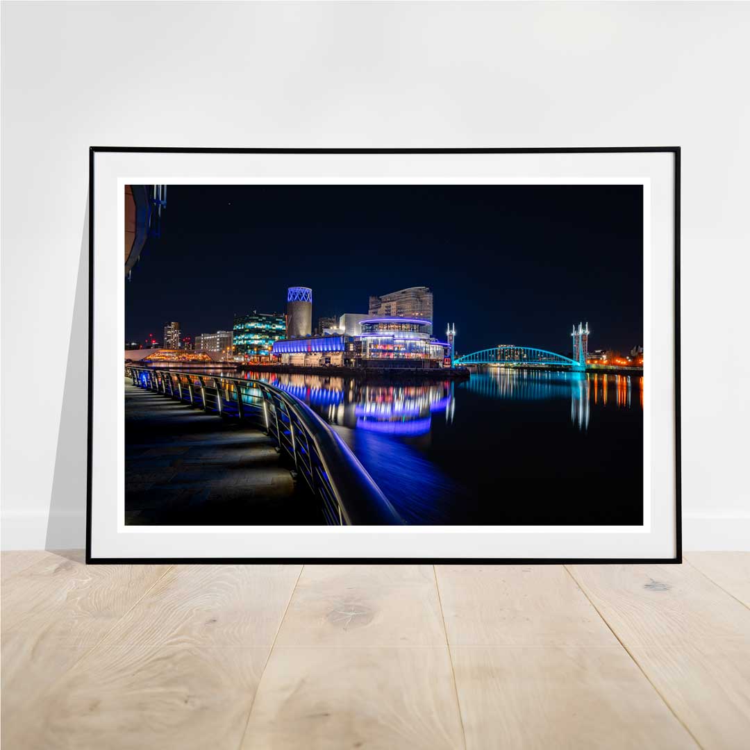 The Lowry Theatre and the Millennium Bridge Salford Quays Manchester, Media City.