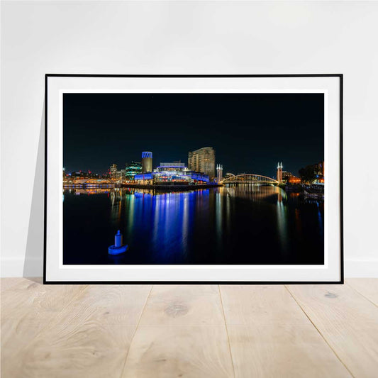 The Lowry Theatre and the Millennium Bridge Salford Quays Manchester, Media City.