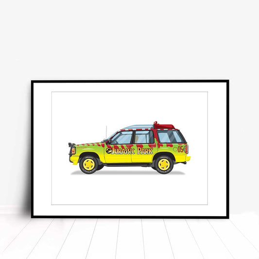 This is a Jurassic Park Explorer Vehicle illustration based on the Park Ranger vehicle with the number 5 on the side.