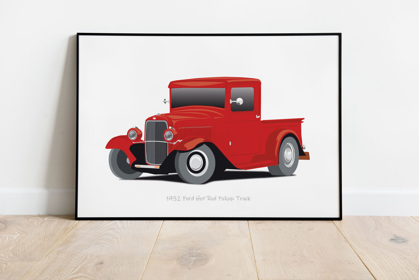 1932 Ford Hot Rod Pickup Car Illustration