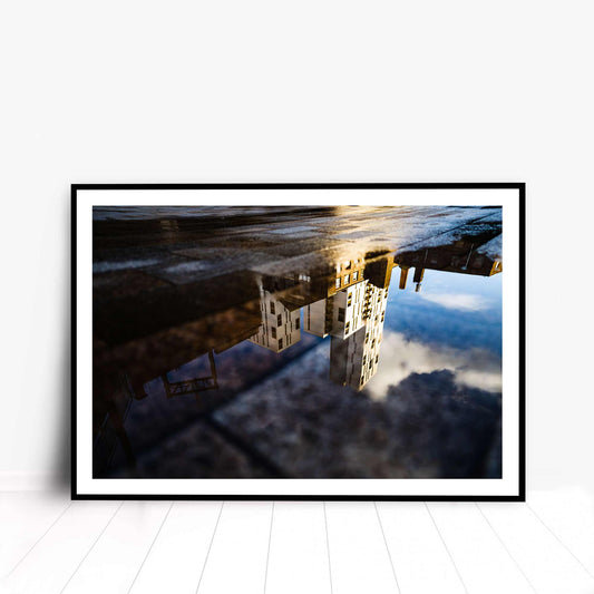 Photographic print of a reflection of the Assembly Building taken in Manchester, UK