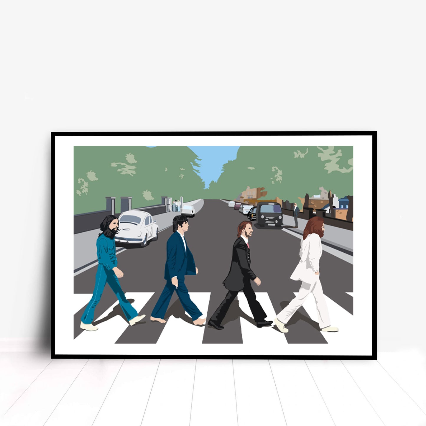 Beatles Poster. Abby Road Minimalist Modern Art Print.