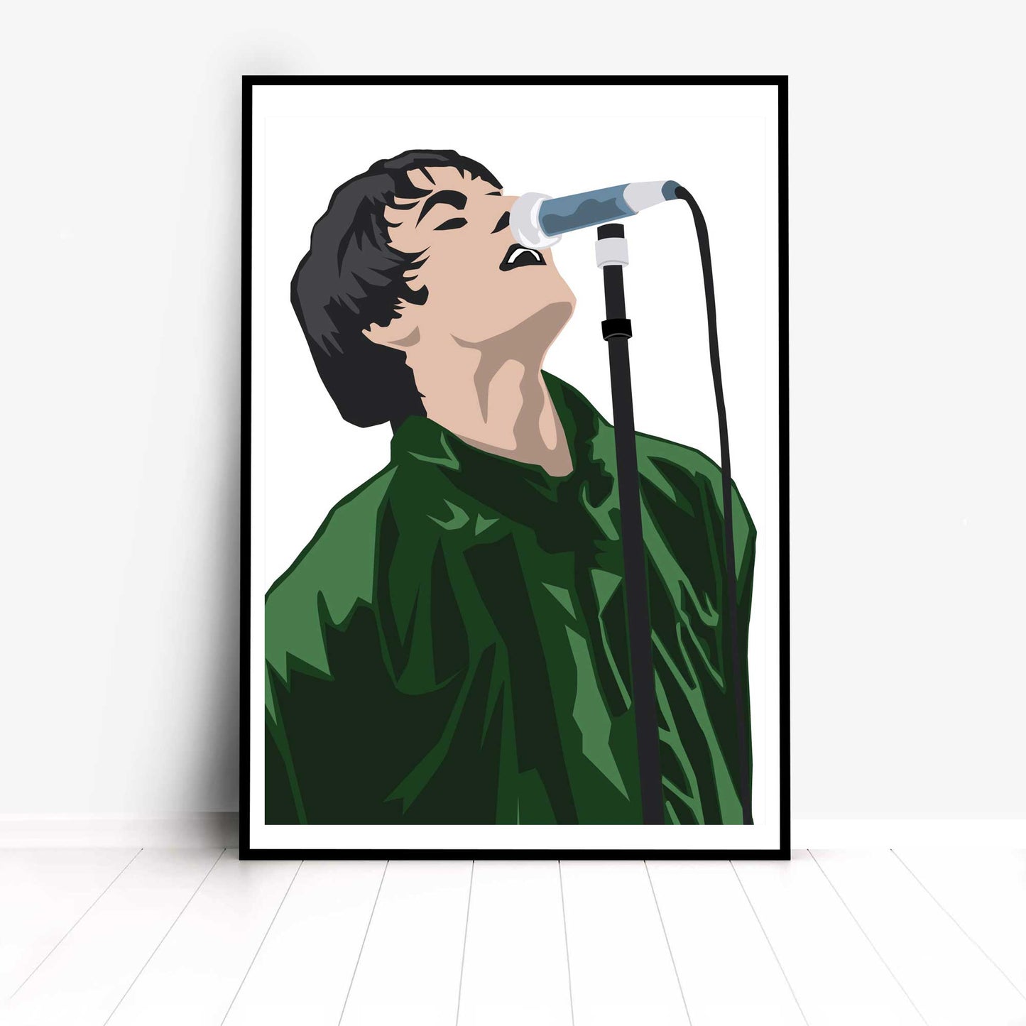 A Vector Art Print of a Close-Up of Liam Gallagher performing