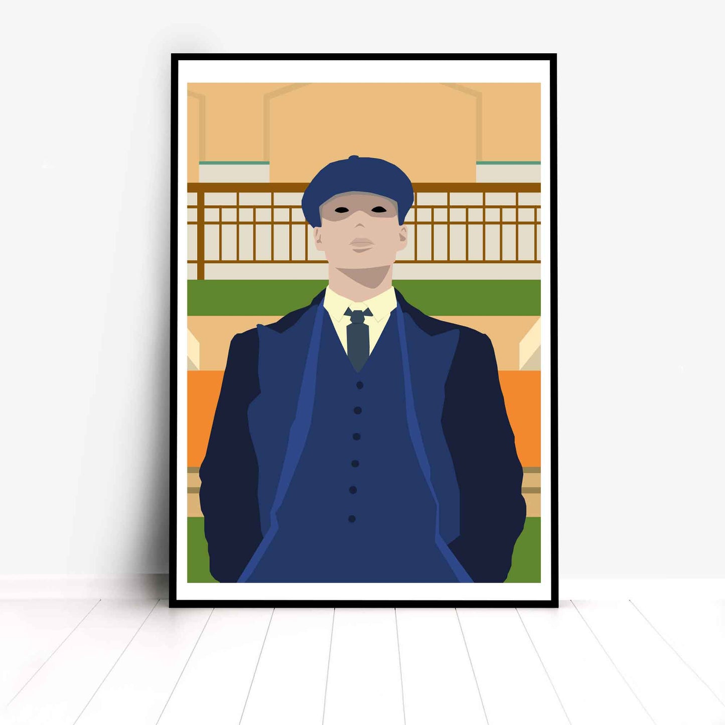 Peaky Blinders Tommy Shelby Illustration Poster, British Gangster Inspired Print TV Series Minimal Wall Art