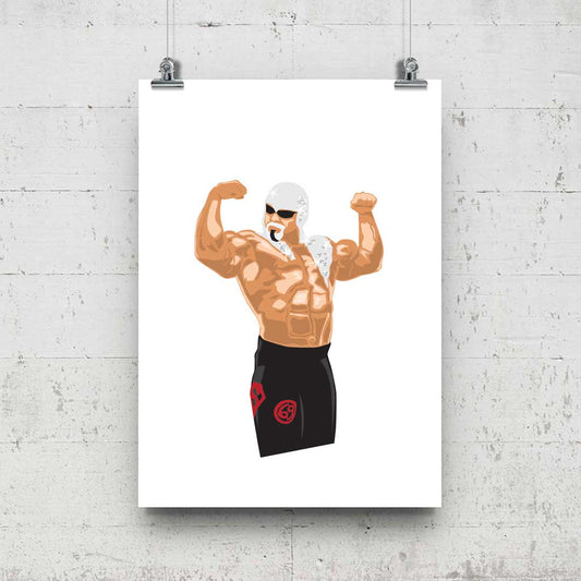 A Vector Art Print of Surfer Sting (NWO, WCW, WWE) Minimal Wrestling Illustration
