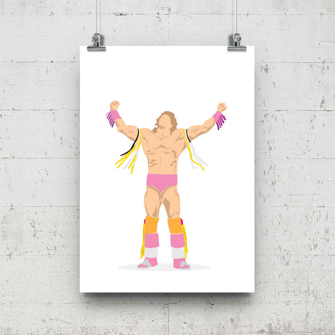 A Vector Art Print of The Ultimate Warrior Minimal Wrestling Illustration