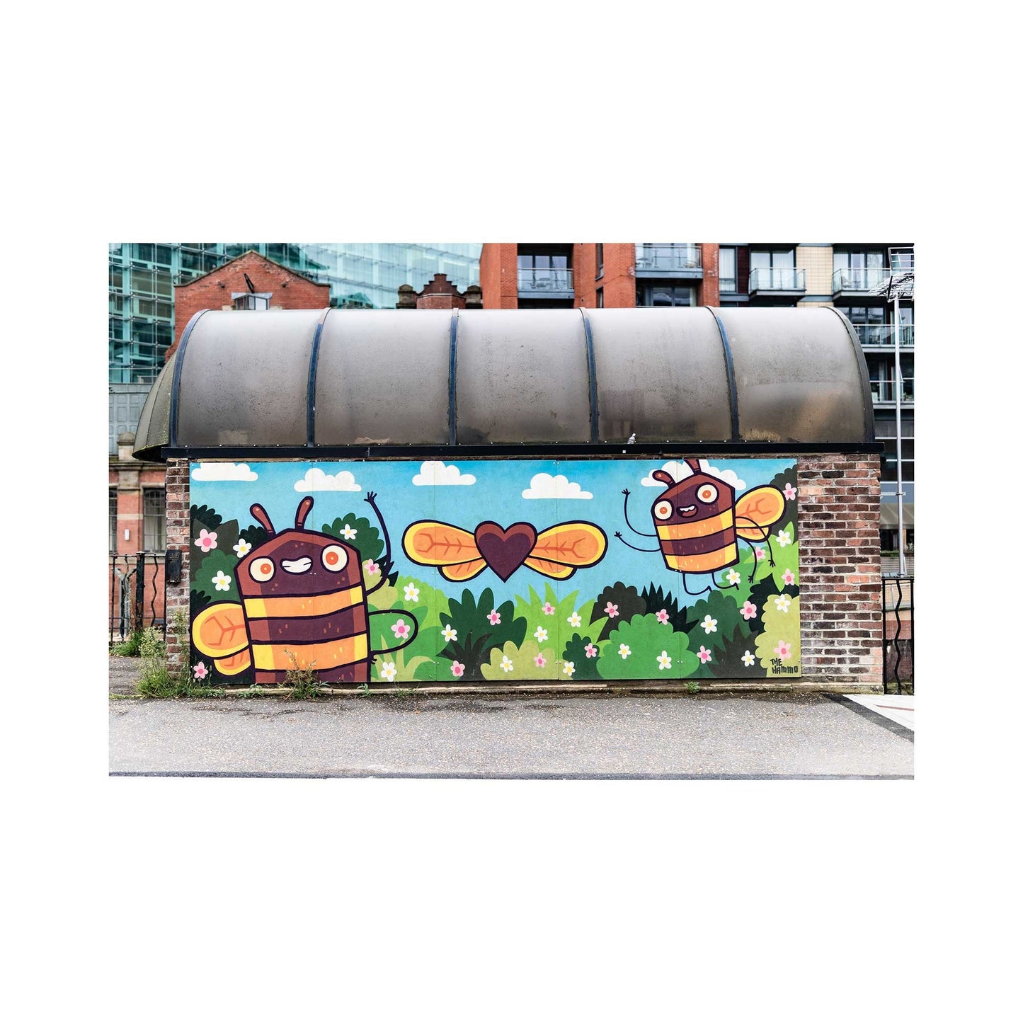 Love Heart Manchester Bee Mural Graffiti Street Art Fine Art Digital Photography Print Photo A4, A3, A2