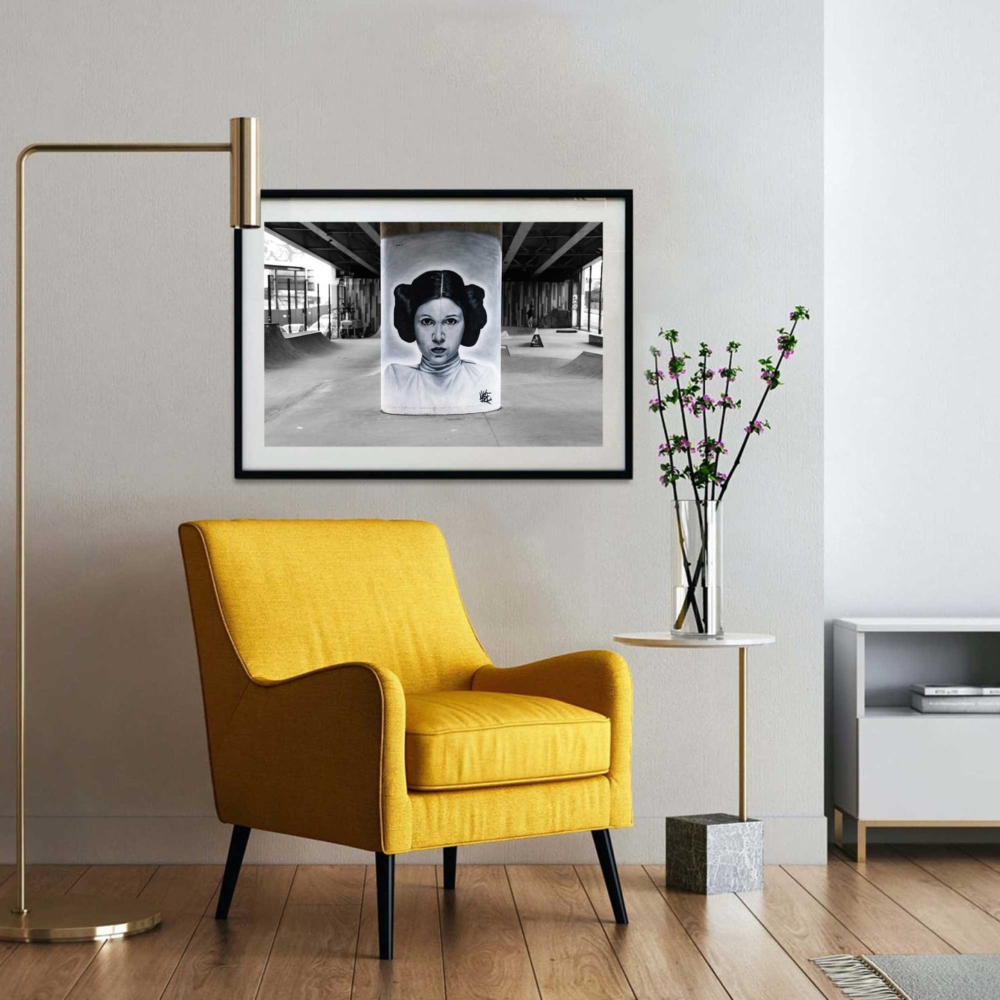 Star Wars Princess Leia Graffiti Street Art Fine Art Digital Photography Print Photo Wall Art A4, A3, A2