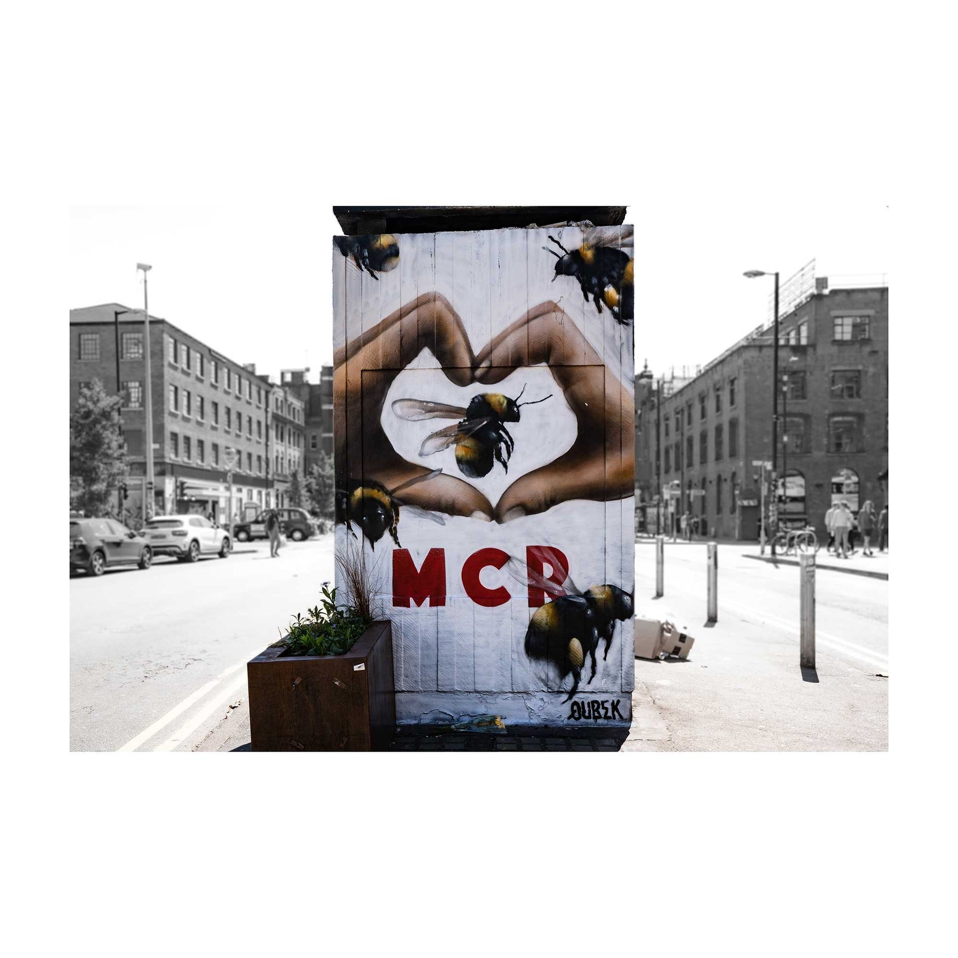 Richard Abram Photography - Manchester Bee Heart Sign Graffiti Street Fine Art Digital Photography Print Photo A4, A3, A2