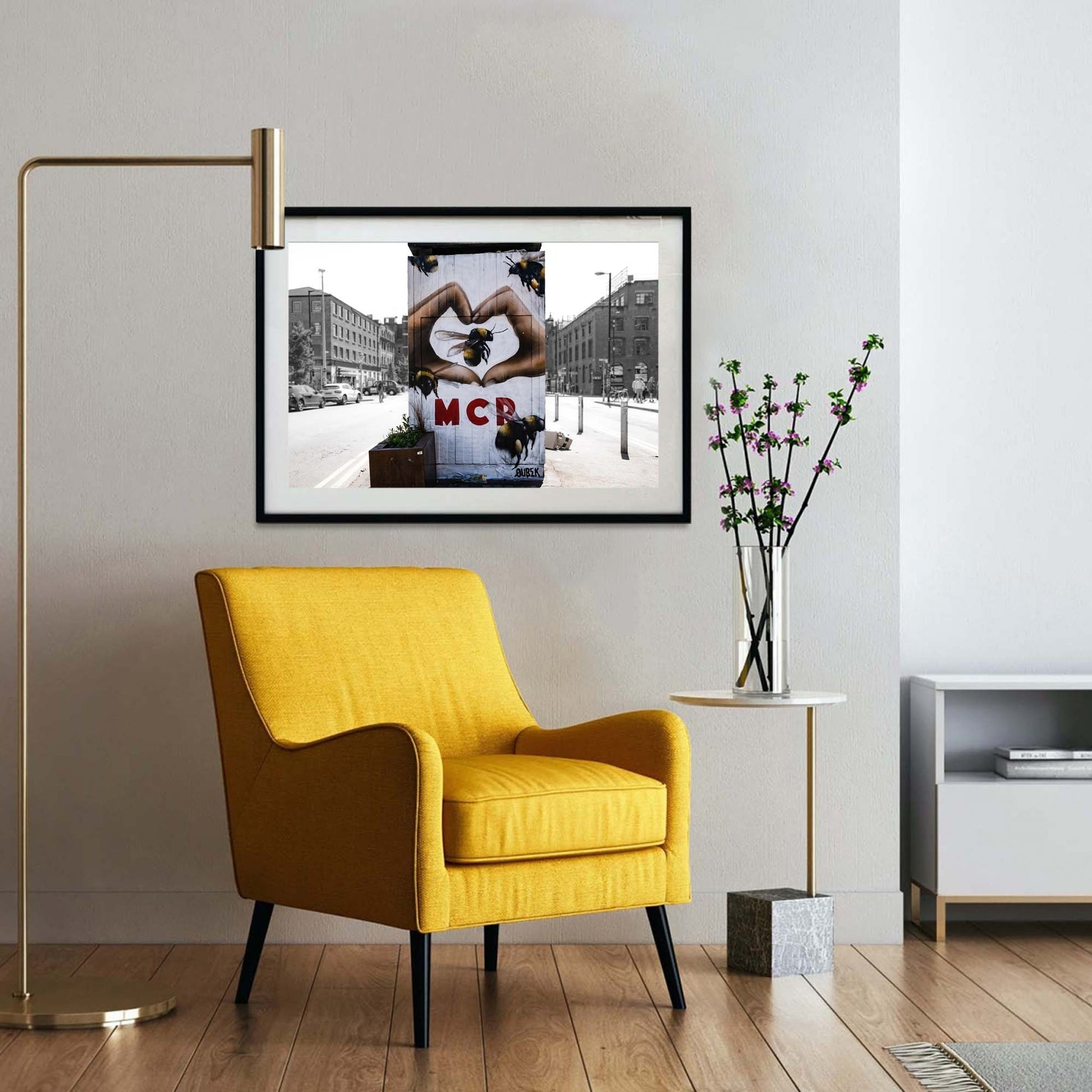 Richard Abram Photography - Manchester Bee Heart Sign Graffiti Street Fine Art Digital Photography Print Photo A4, A3, A2