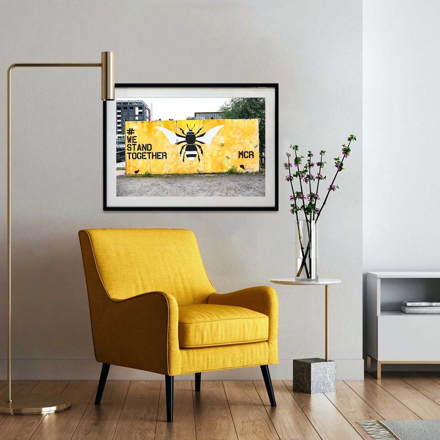 Manchester Big Yellow Bee Graffiti Street Photography Fine Art Digital Print Photo A4, A3, A2