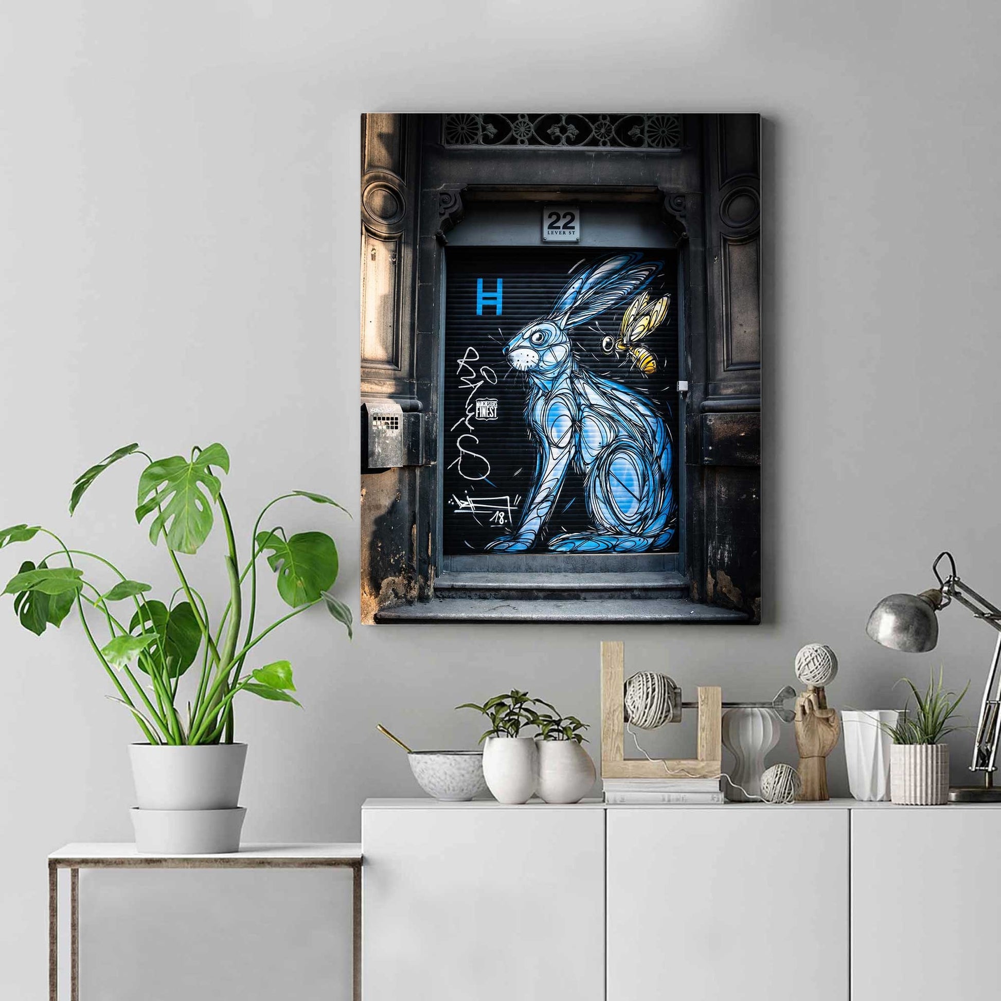 Blue Bunny, Street Photography, Fine Art Photo, Wall Art, Manchester photo, Manchester print, City Print, UK City A4, A3, A2