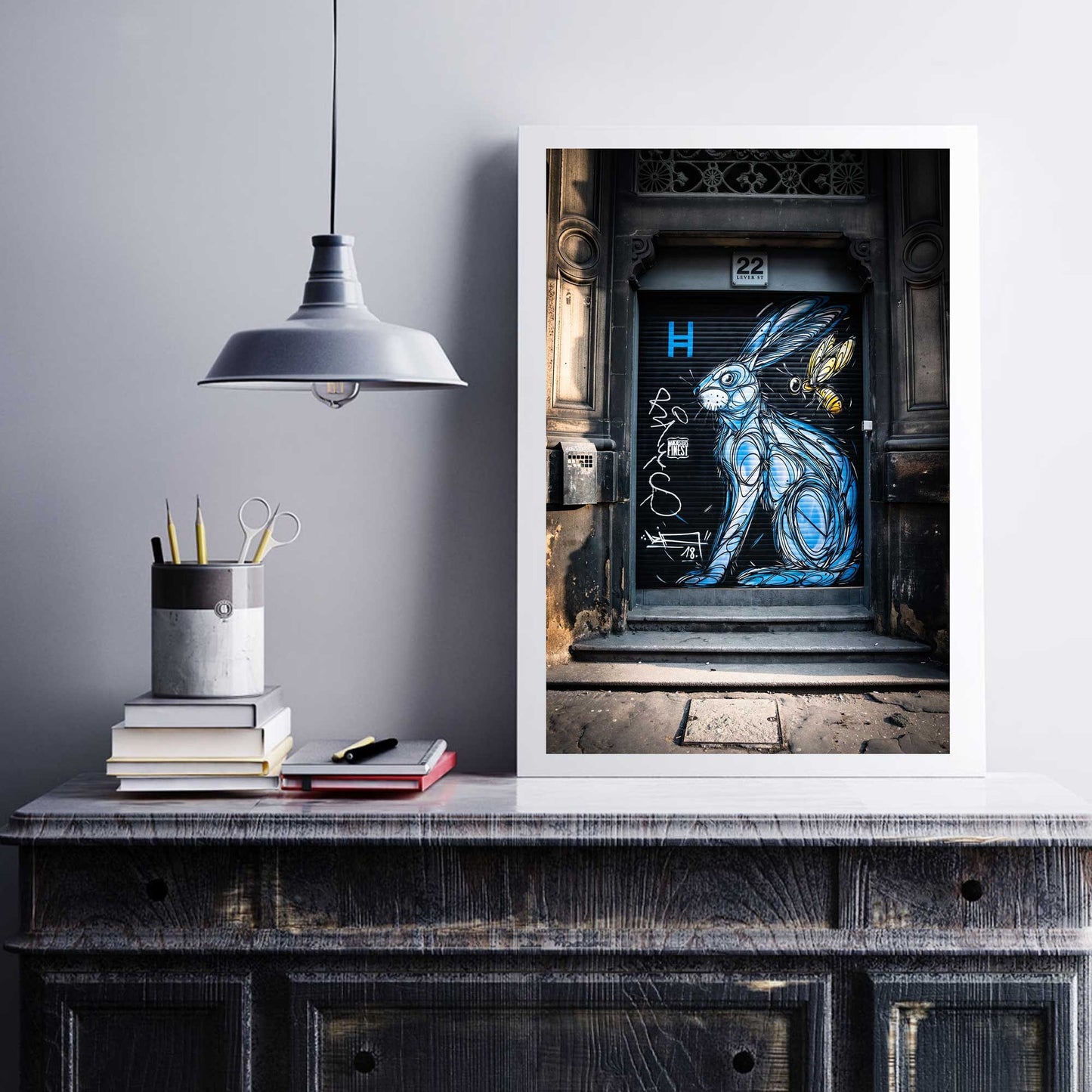 Blue Bunny, Street Photography, Fine Art Photo, Wall Art, Manchester photo, Manchester print, City Print, UK City A4, A3, A2