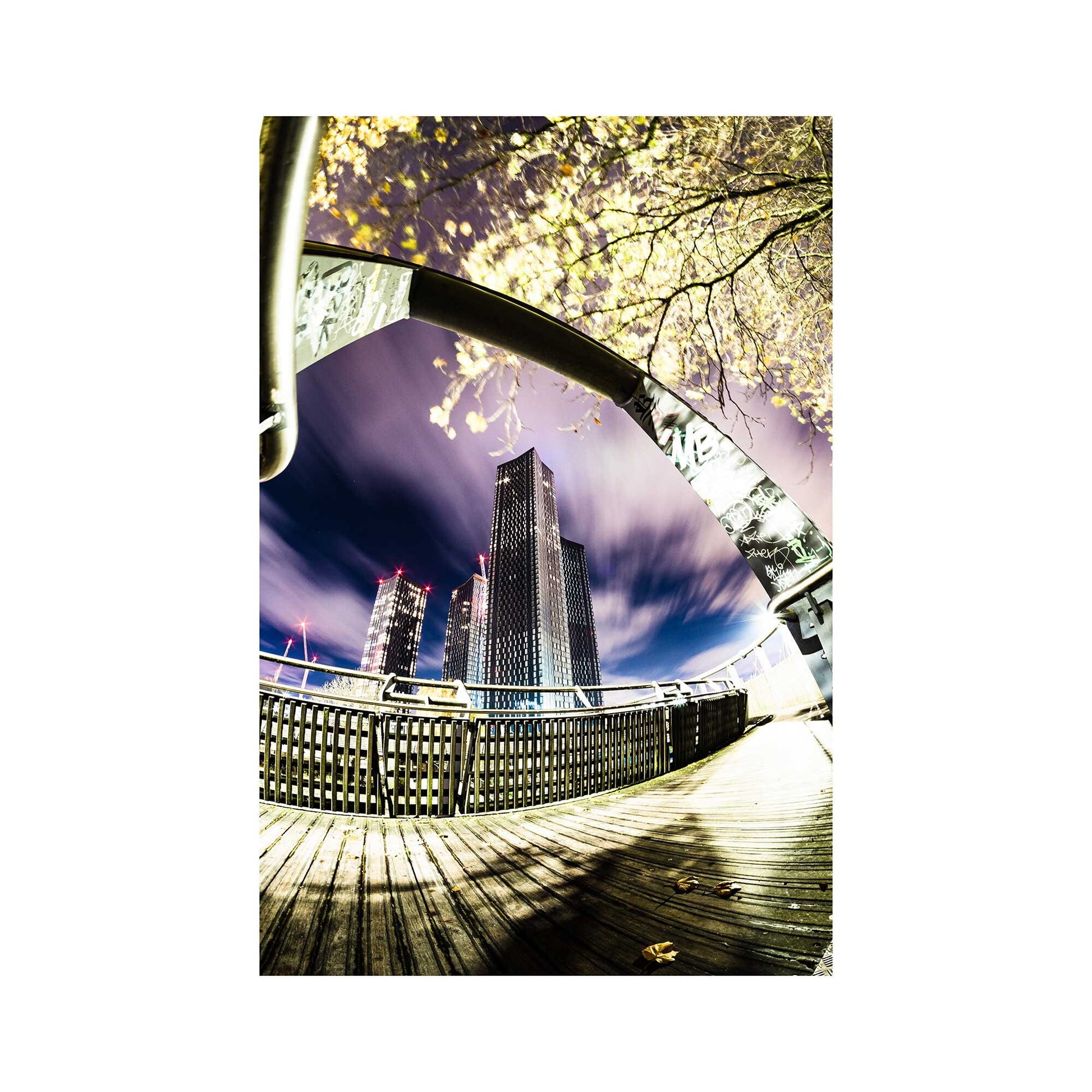 Richard Abram Photography - Night Time West One Manchester Cityscape Building UK City Travel Urban Landscape Digital Photography Fine Art Print A4, A3, A2