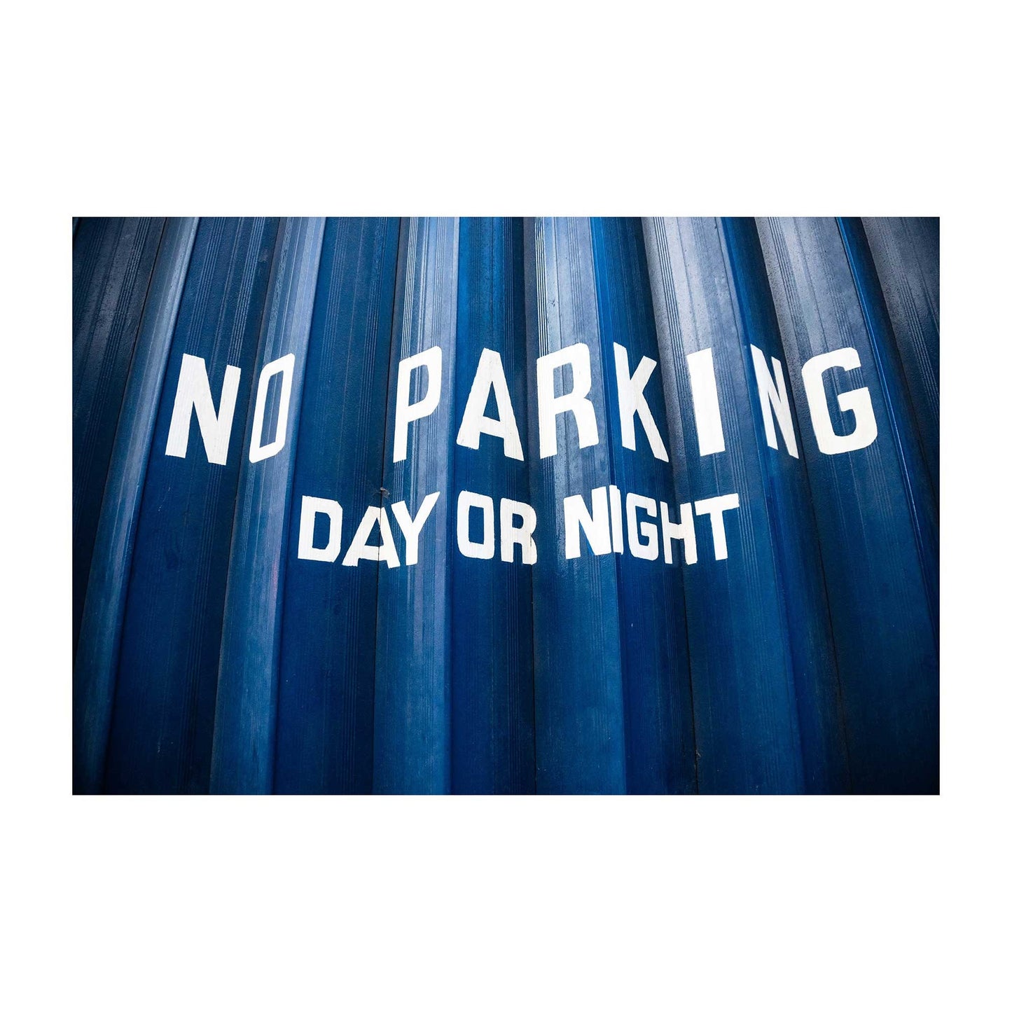 Typography Street Sign Blue Garage Door Digital Photography Fine Art Print A4, A3, A2