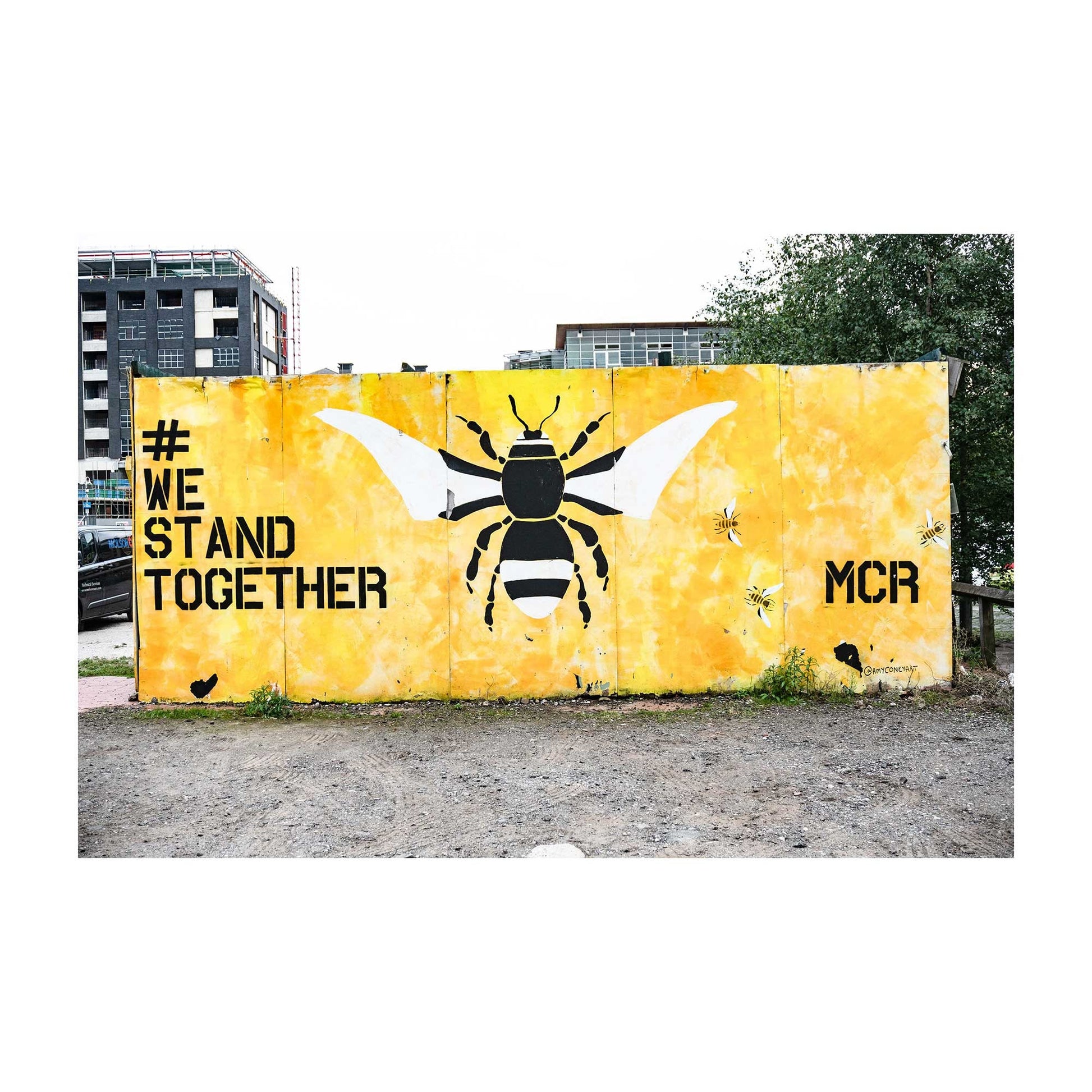 Manchester Big Yellow Bee Graffiti Street Photography Fine Art Digital Print Photo A4, A3, A2