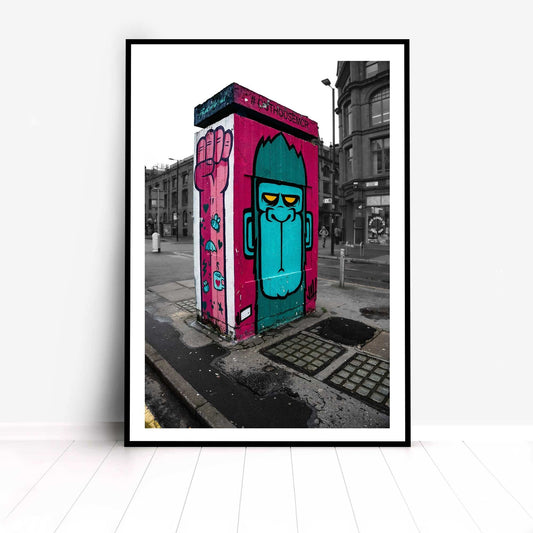 Graffiti art of a gorilla and a raised fist as a
Colourfully Print, Street Photography.