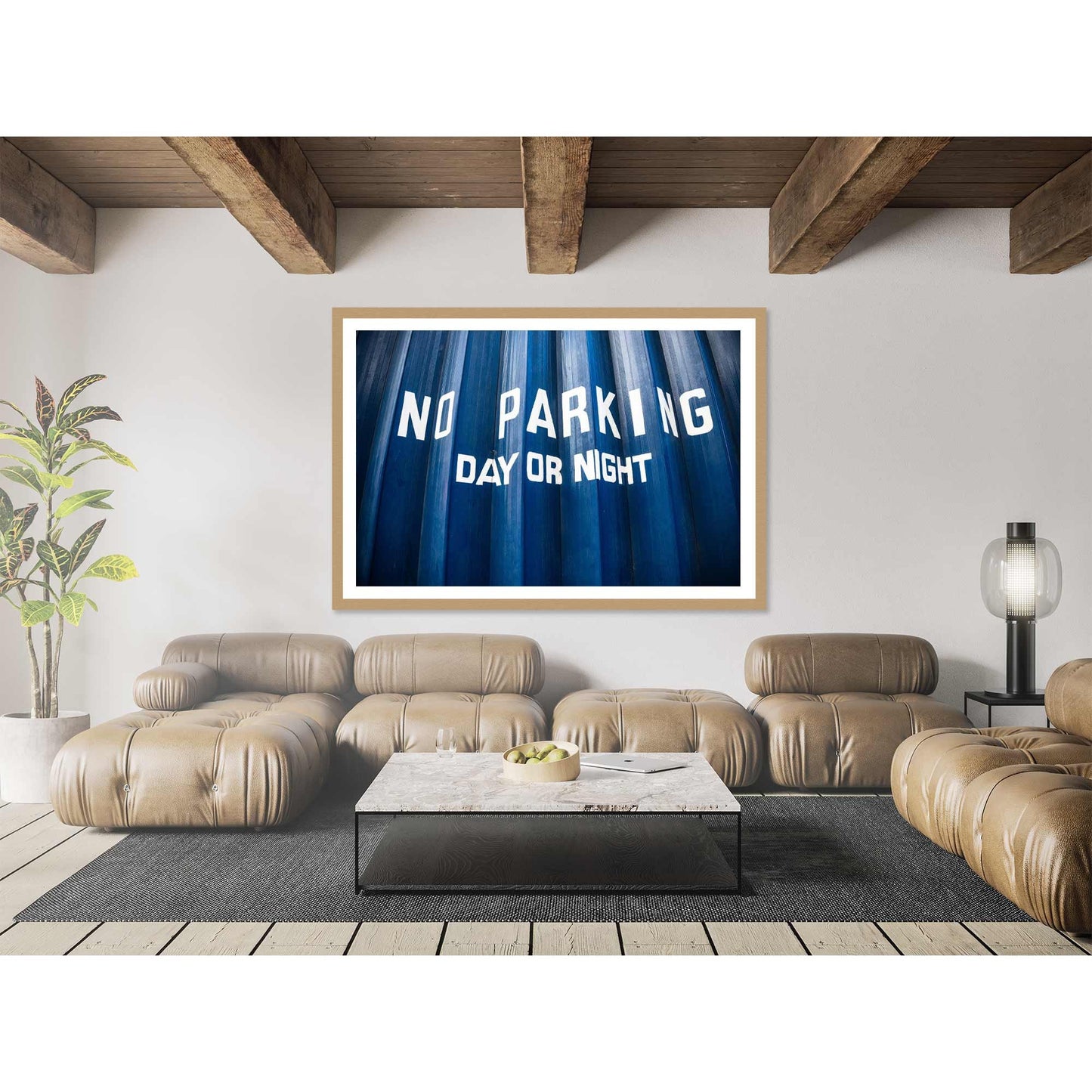 Typography Street Sign Blue Garage Door Digital Photography Fine Art Print A4, A3, A2