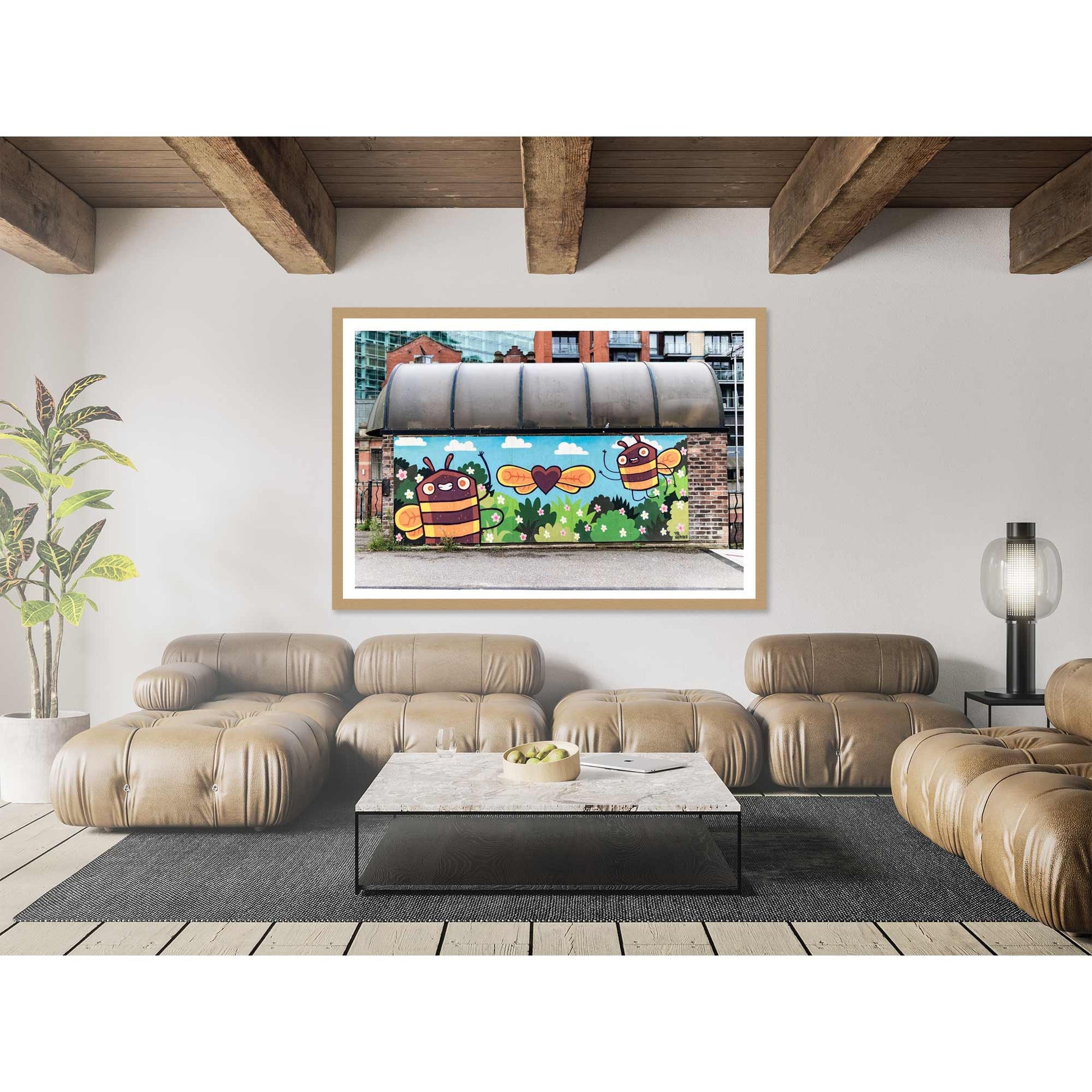 Love Heart Manchester Bee Mural Graffiti Street Art Fine Art Digital Photography Print Photo A4, A3, A2