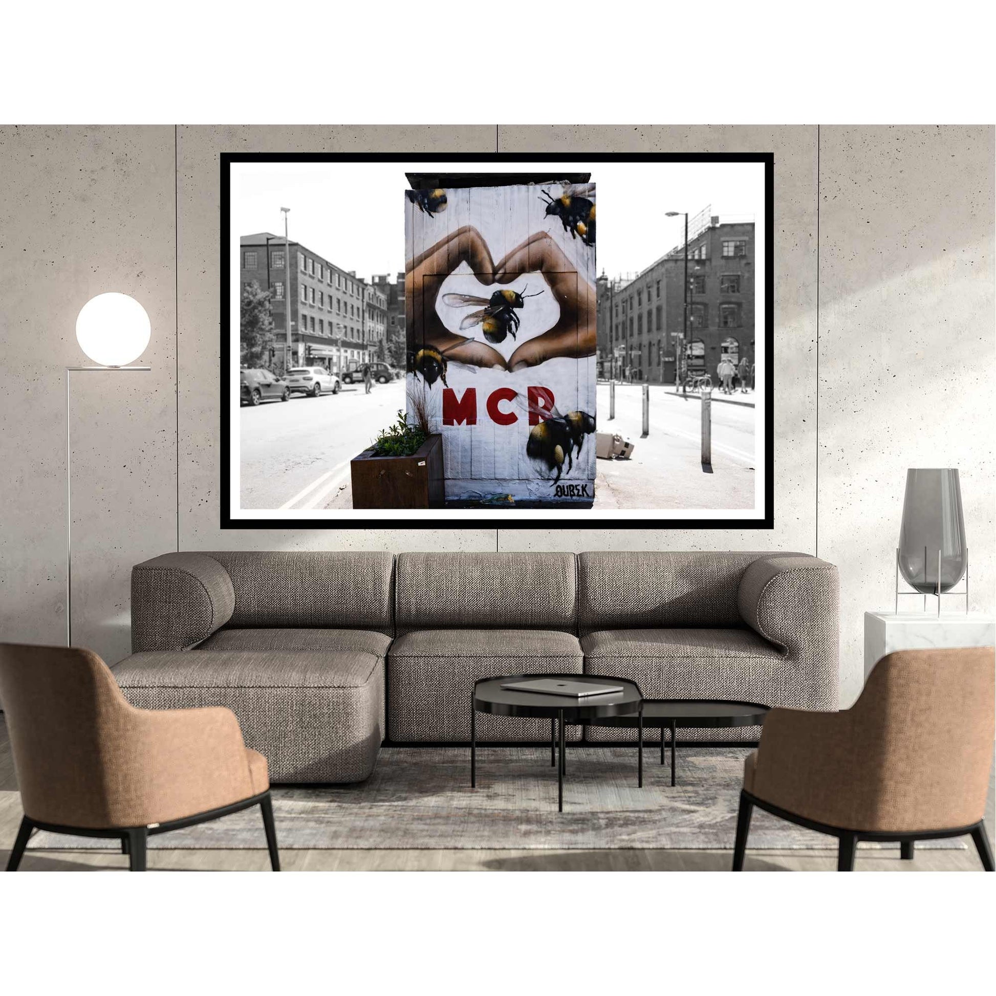 Richard Abram Photography - Manchester Bee Heart Sign Graffiti Street Fine Art Digital Photography Print Photo A4, A3, A2