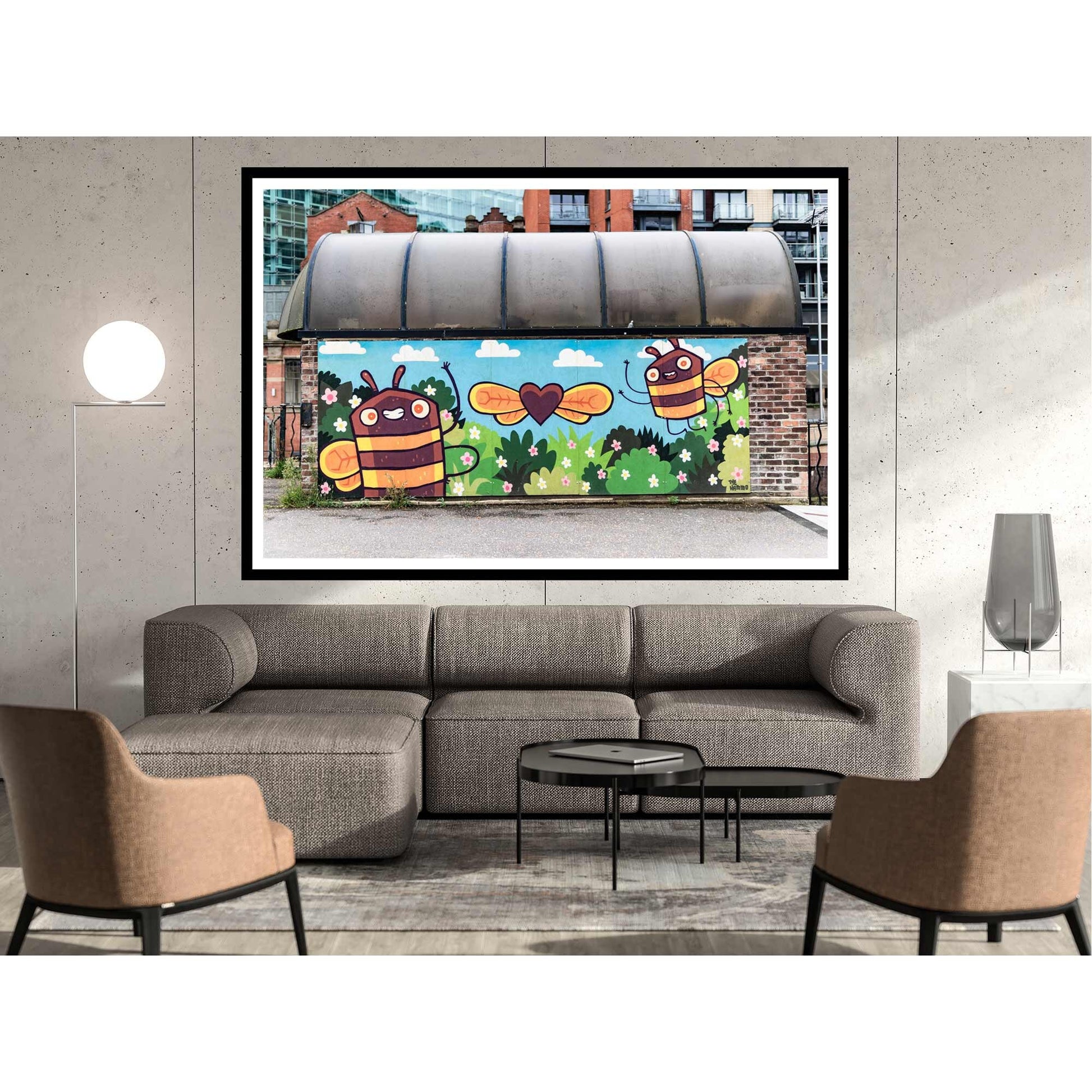 Love Heart Manchester Bee Mural Graffiti Street Art Fine Art Digital Photography Print Photo A4, A3, A2