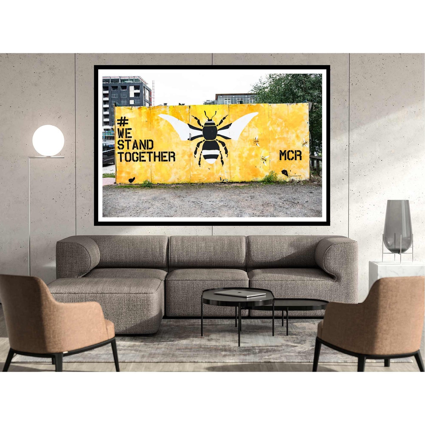 Manchester Big Yellow Bee Graffiti Street Photography Fine Art Digital Print Photo A4, A3, A2