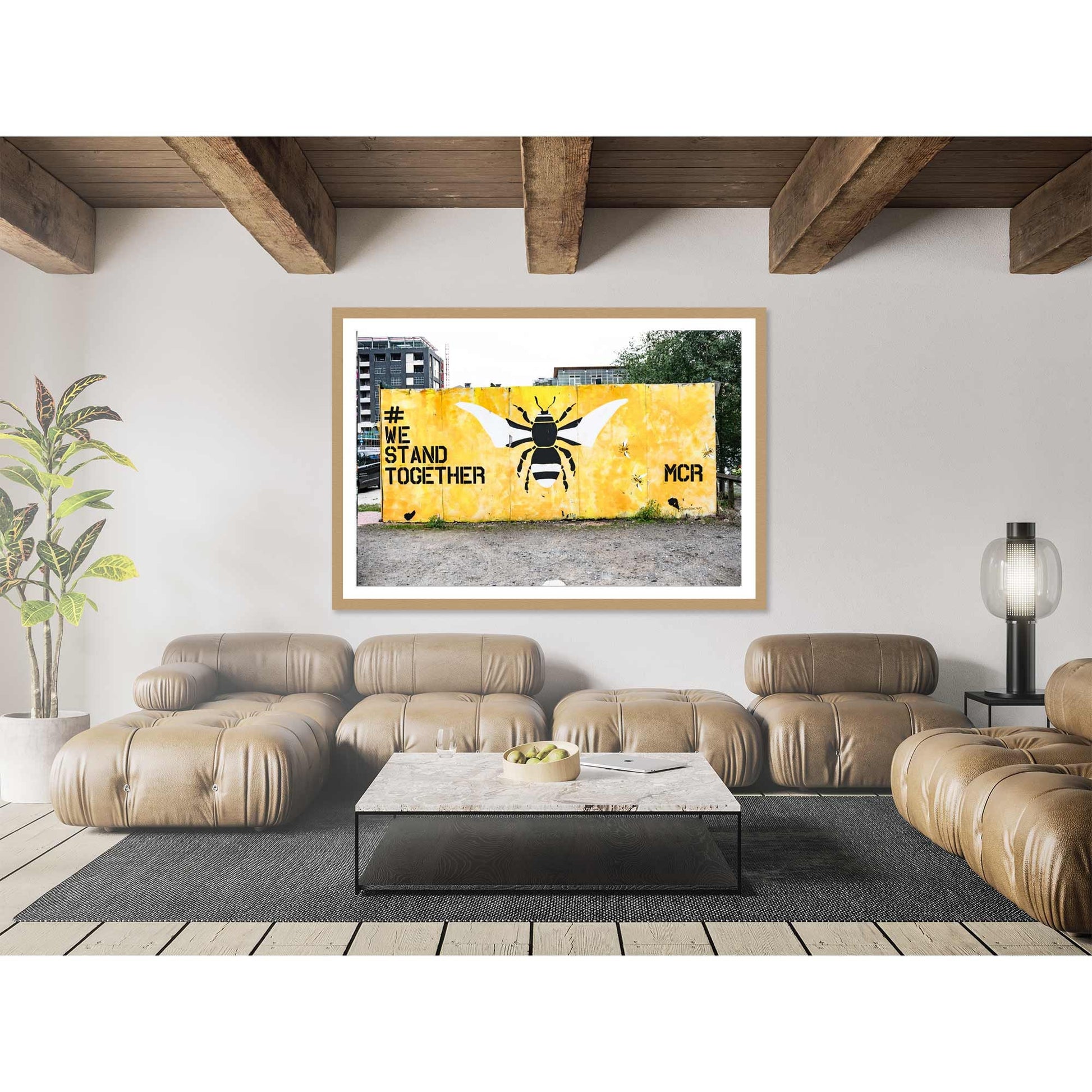 Manchester Big Yellow Bee Graffiti Street Photography Fine Art Digital Print Photo A4, A3, A2