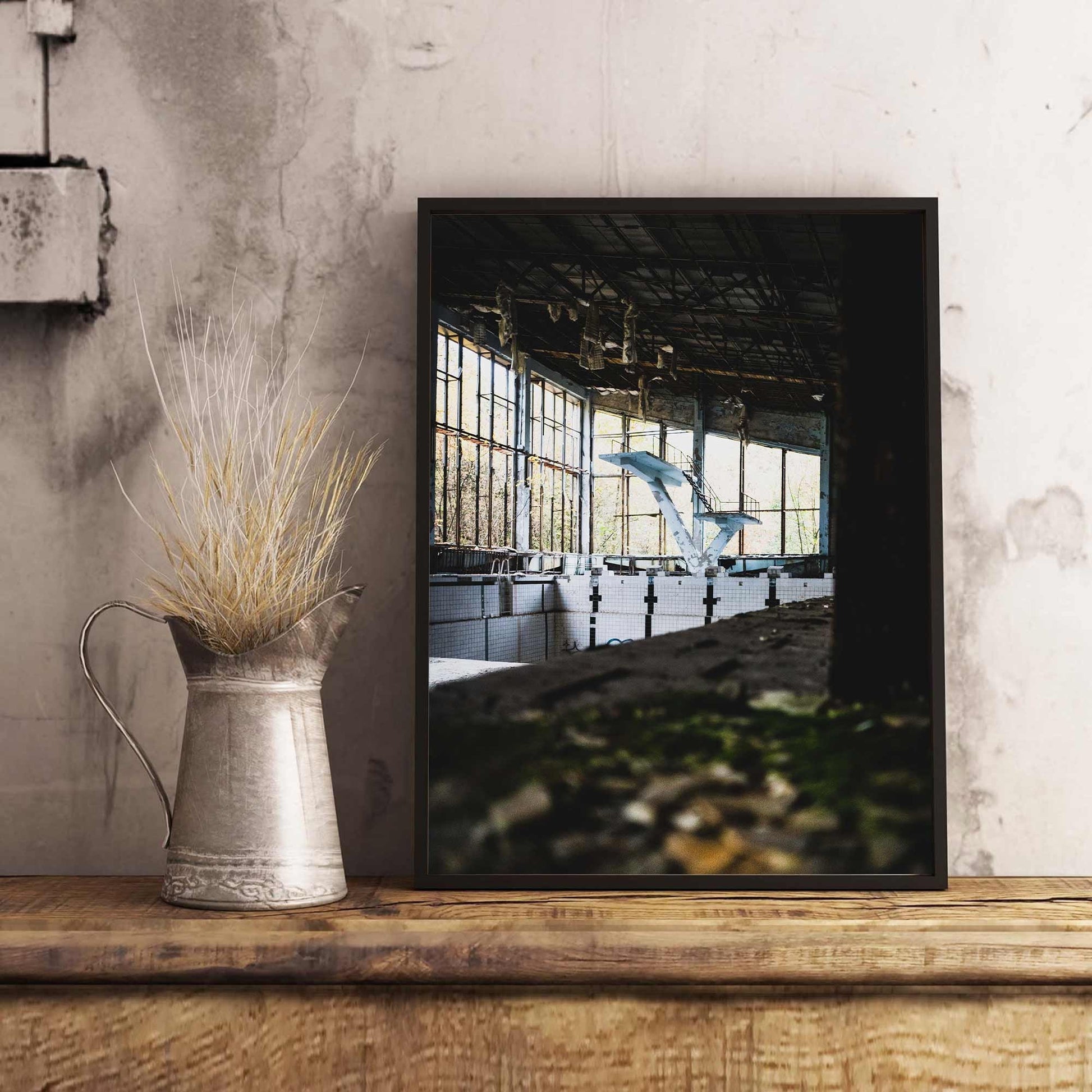 Richard Abram Photography - Abandoned Decay Chernobyl Swimming Pool, an Urban Urbex Digital Photography Fine Art Print in A4, A3, A2