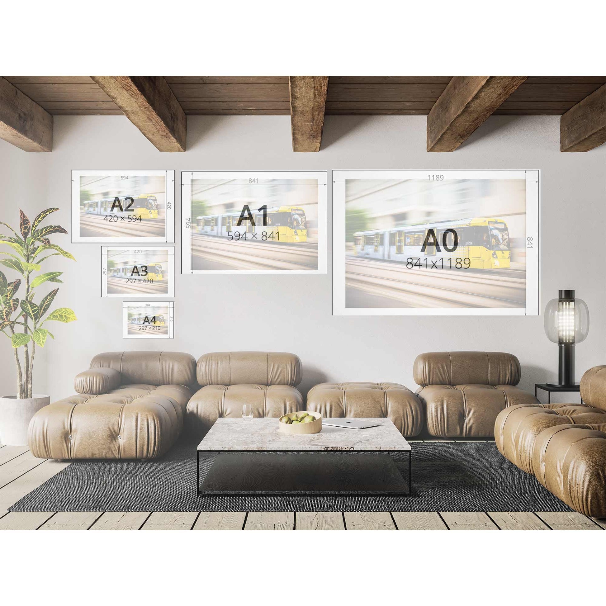 Richard Abram Photography - Photographic print of Manchester Tram with motion blur effect making the tram look like it is speeding, taken in Manchester, England, UK.