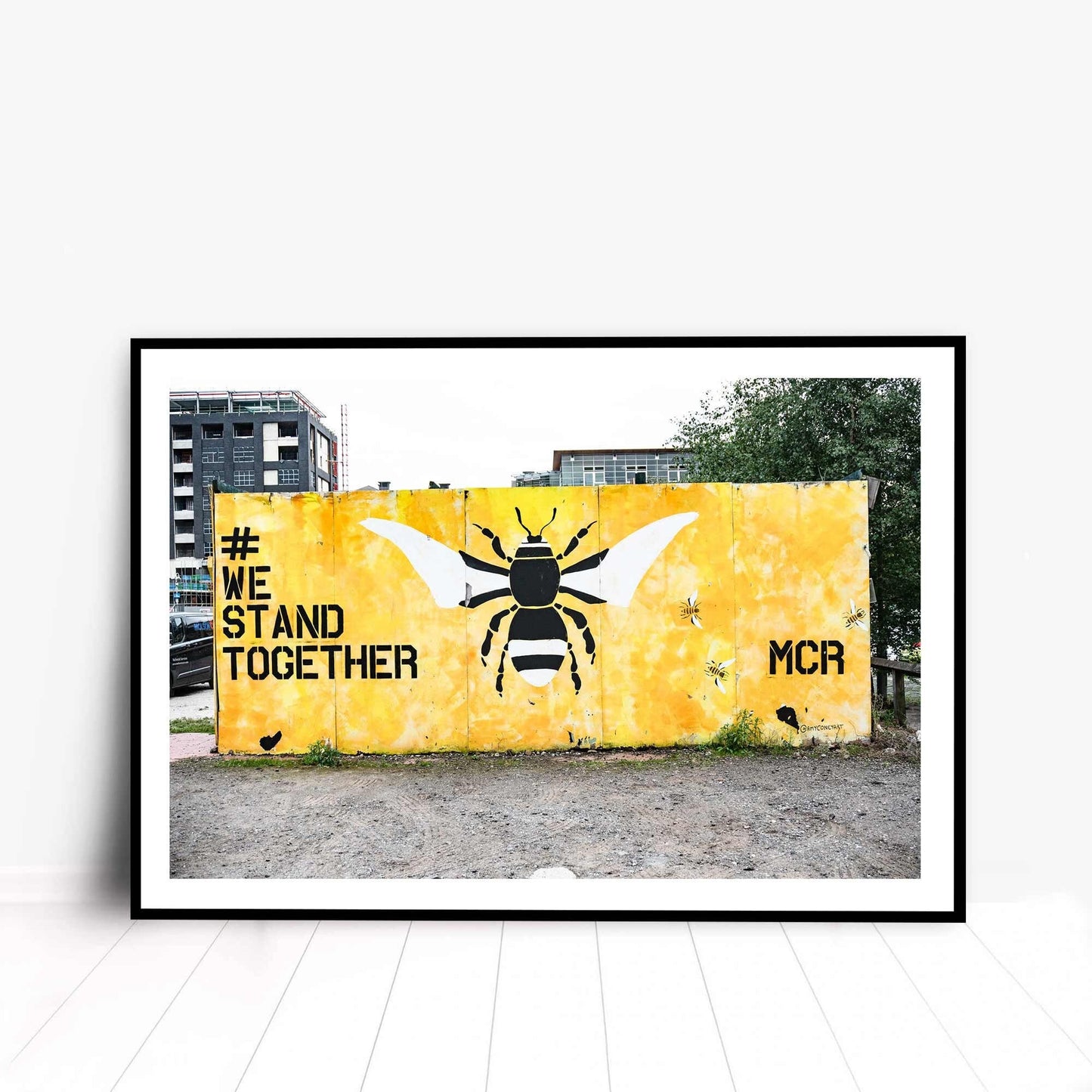 Manchester Big Yellow Bee Graffiti Street Photography Fine Art Digital Print Photo A4, A3, A2
