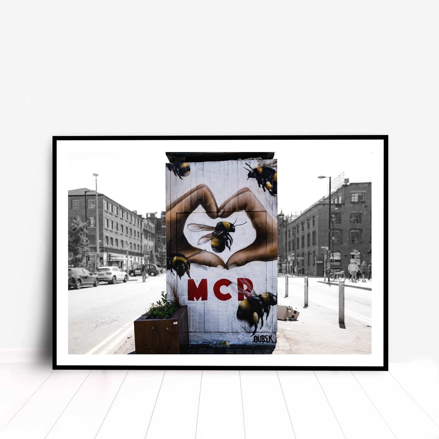 Richard Abram Photography - Manchester Bee Heart Sign Graffiti Street Fine Art Digital Photography Print Photo A4, A3, A2